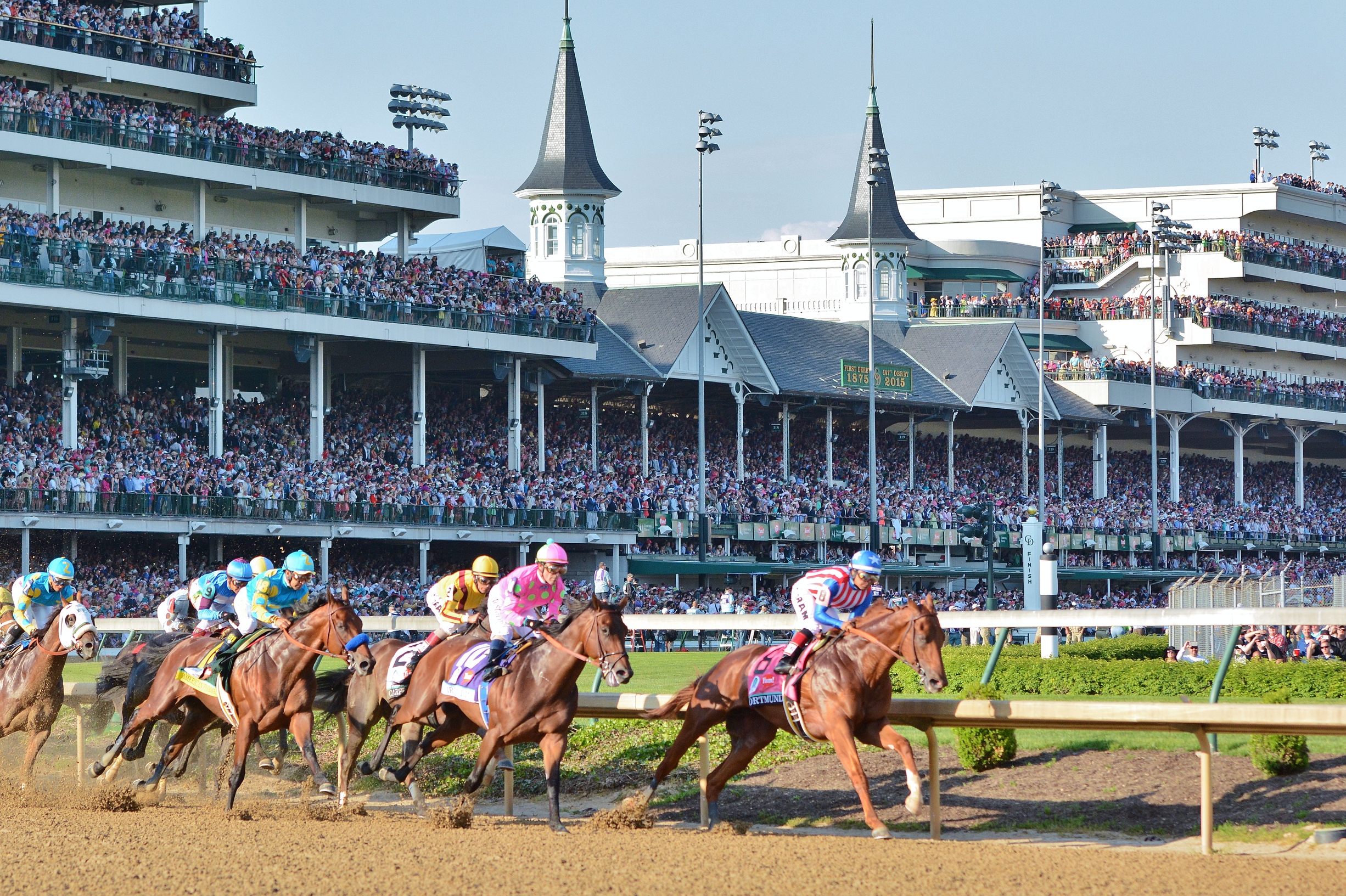 Churchill, Derby, Horses, Jockey, First Turn, Spires